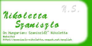 nikoletta szaniszlo business card